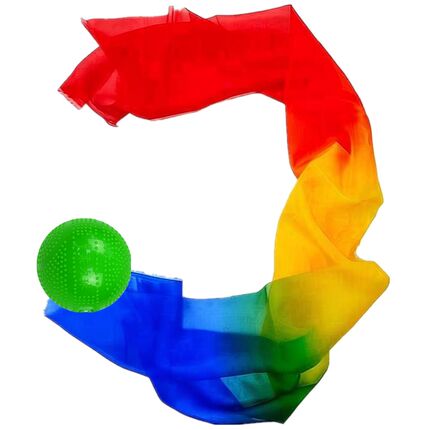 太极柔力球彩带球橡胶球吊环软球初学者表演飘带球彩绸长绸柔力球