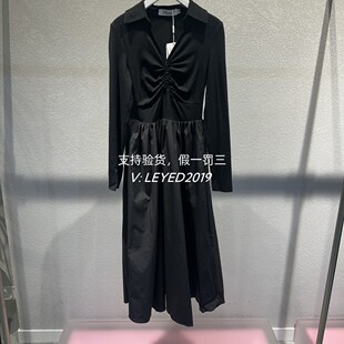 jsister 2024春装专柜 JS女装时尚黑色气质连衣裙 S411111020-969