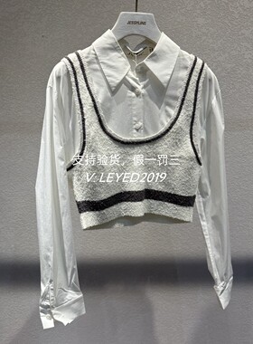 jsister 2024春装专柜 JS女装时尚假两件拼接衬衫 S411202038-899