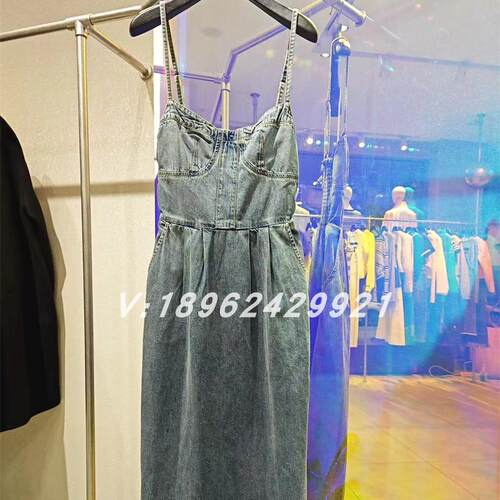 专柜正品Jessy·Line杰西莱2024春款牛仔裙连衣裙412211169-639