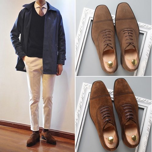 特价秒杀反绒雕花休闲风牛津鞋