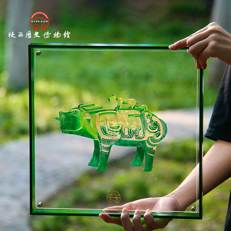 陕历博 牛尊 皮影装饰画摆件乔迁之喜搬家新居礼物高档送领导客户