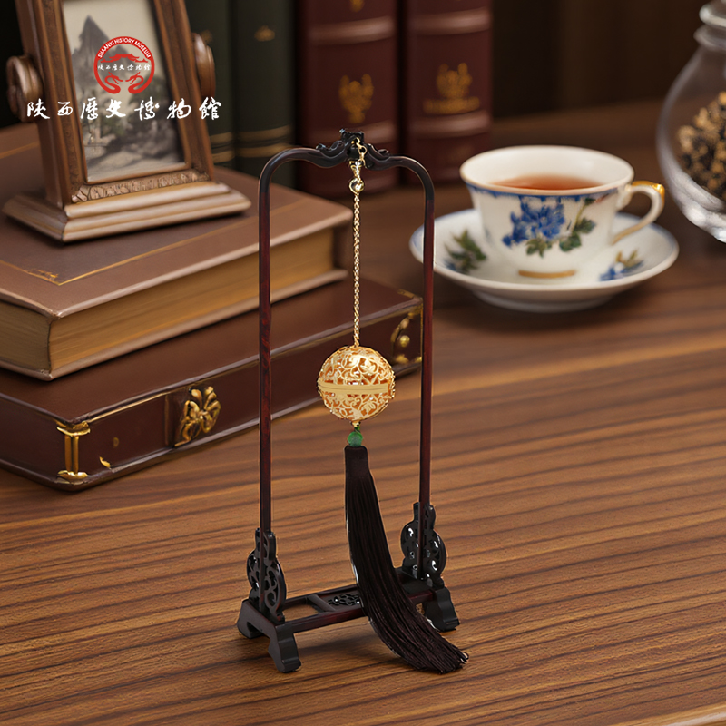 陕西历史博物馆香囊球镂空文创挂饰香薰摆件合金挂件企业商务礼物