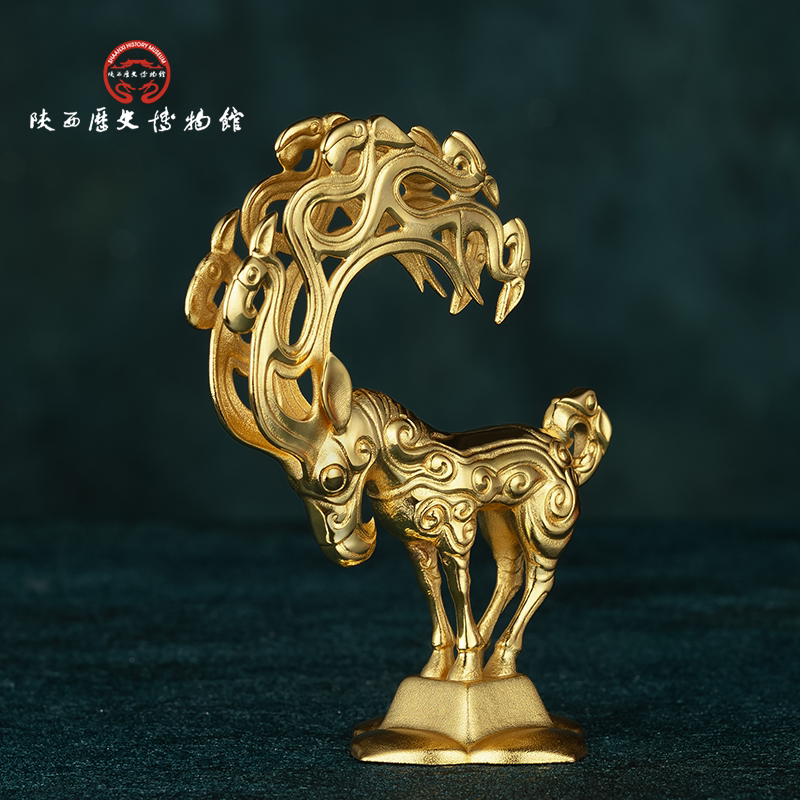 陕历博铜师傅神兽金饰金怪兽铜摆件桌面装饰品西安文创纪念品创意