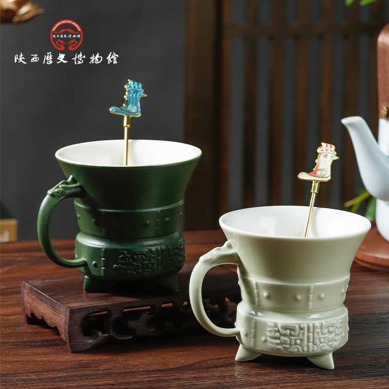 陕西历史博物馆飞凰腾达咖啡杯生日礼物实用西安文创纪念品伴手礼