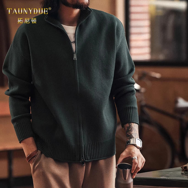 TAUNYDUE复古肌理抗皱针织外套