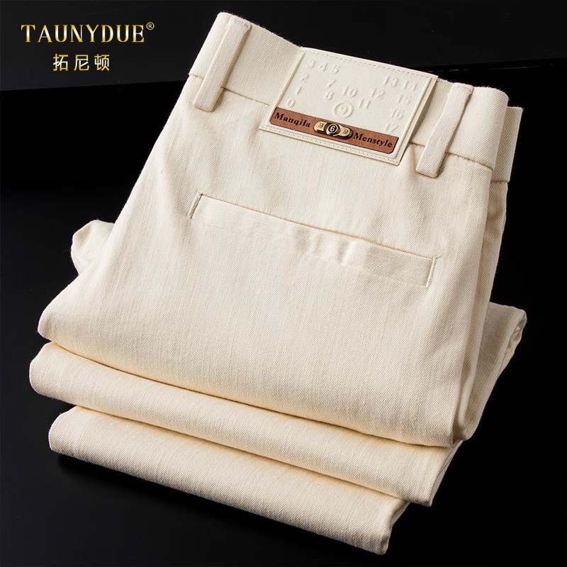 休闲裤男2025新款夏季薄款修身小直筒薄款高档中青年男士西裤男款