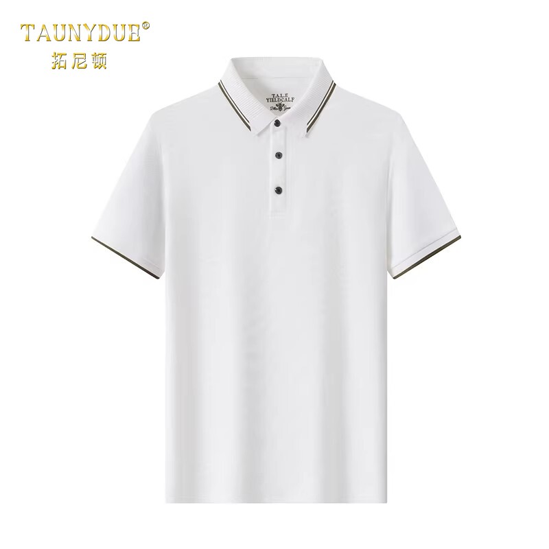TAUNYDUE高端短袖t恤polo衫男夏季2026新款商务翻领纯棉中年半袖