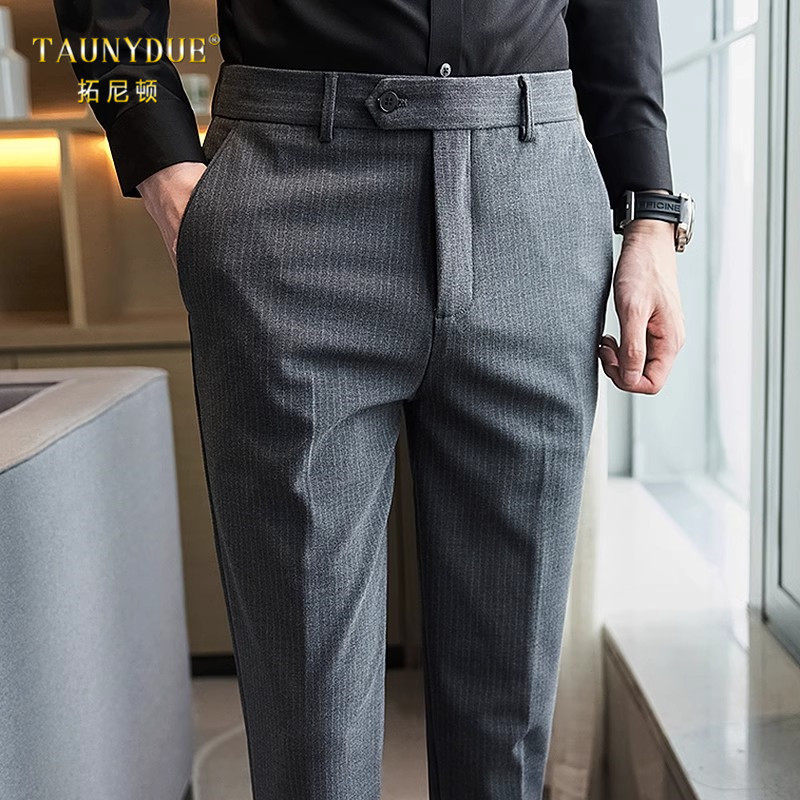 商务休闲正装修身小脚休闲西裤男士春秋2024新款男裤男款西装裤子