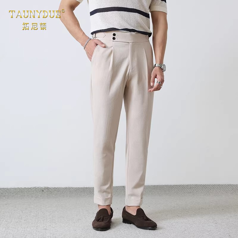 TAUNYDUE意式九分休闲裤男士春夏