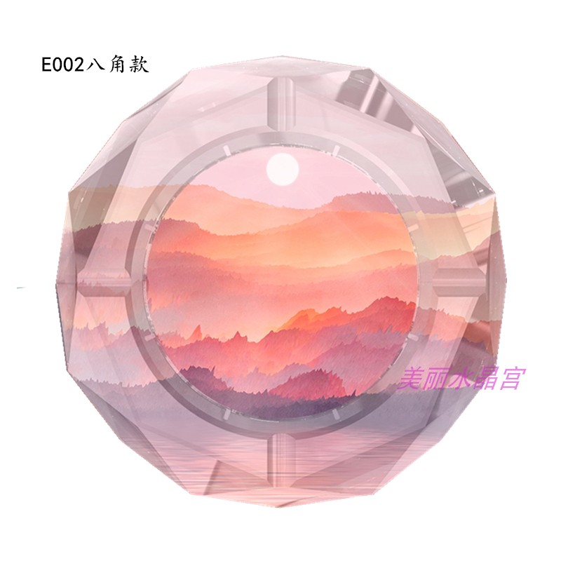 水晶玻璃烟灰缸家居办公室桌面唯美装饰摆件个性潮流时尚奢华礼品
