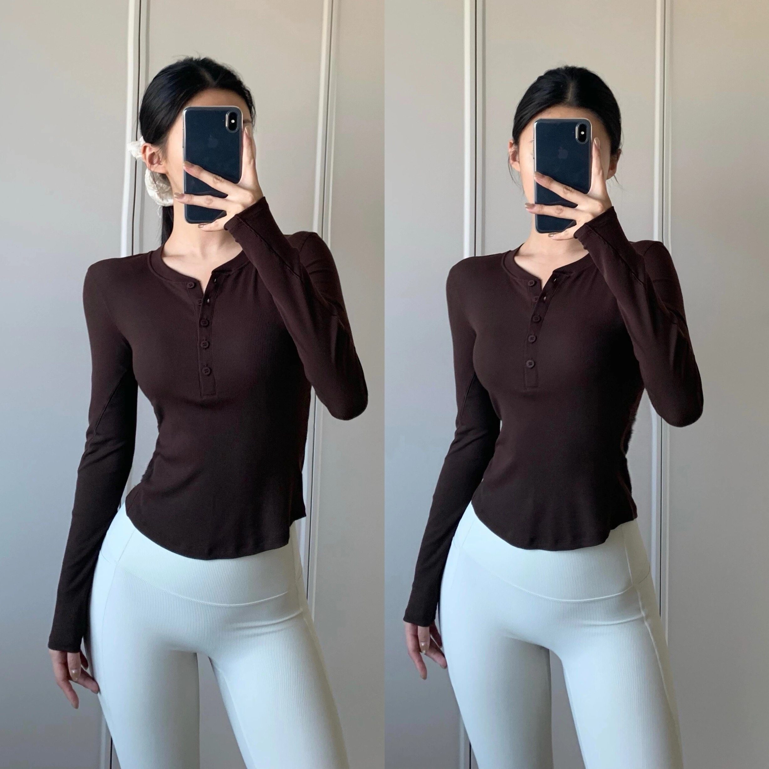 莫代尔运动上衣女修身亨特领凉感透气跑步长袖T恤健身瑜伽服螺纹,运动服/休闲服装,运动T恤,淘宝优惠券,粉丝福利购,淘宝优惠卷