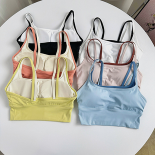 瑜伽运动细肩带防震聚拢文胸内衣女普提拉瑜伽速干透气美背背心速