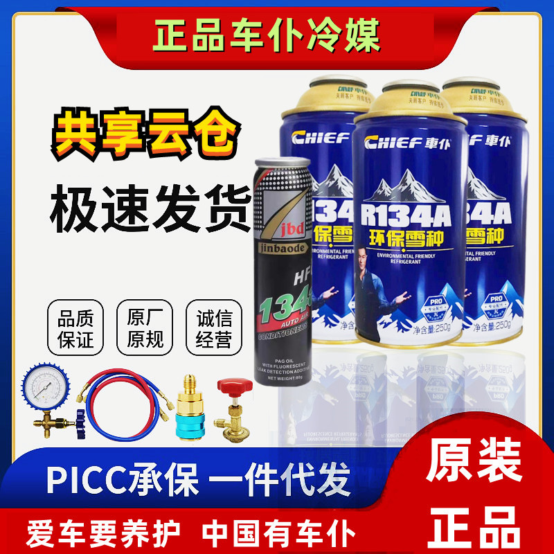 车仆R134a雪种汽车空调制冷剂环保车用冷媒氟利昂加氟工具套装