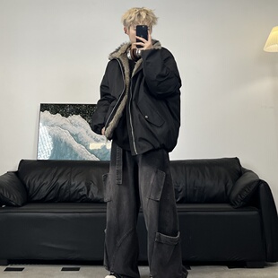 JAVE PASOK毛领座山雕潮流男女防寒保暖棉服外套加厚夹克冬季棉衣