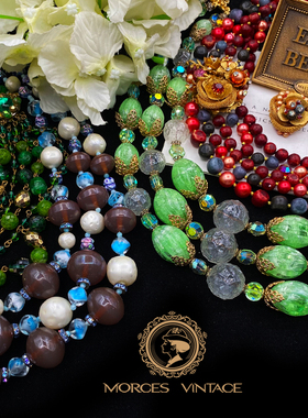 古董首饰琉璃意大利女毛衣链