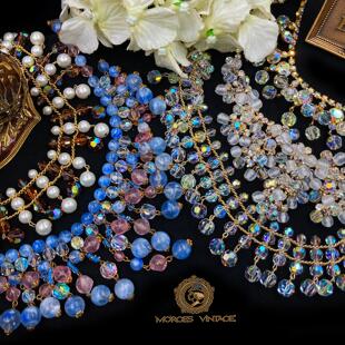 Vintage-s20中古首饰weiss奥地利水晶juliana悬挂珠chacha项链