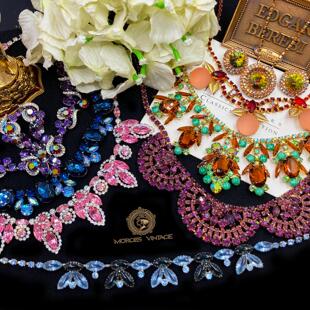 Vintage-S14复古古董首饰奥地利水晶华丽宫廷婚礼宴会项链juliana