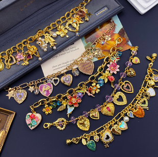 Kirks Folly爱心天使圣诞多吊坠仙女水晶手链