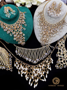 Vintage-S21中古首饰JULIANA稀有款流苏chacha奥地利水晶项链耳夹