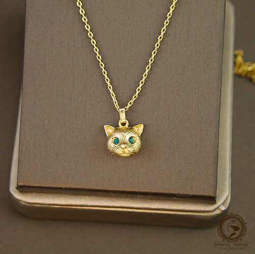 modern U.S.A Imported new pattern Hand made jewelry Emerald Rhinestone Gold-plated Maotou Pendant Necklacein the Accessories/Fashion Jewelry, Necklace  category - from Buy2taobao.com to provide professional Taobao agent buy service