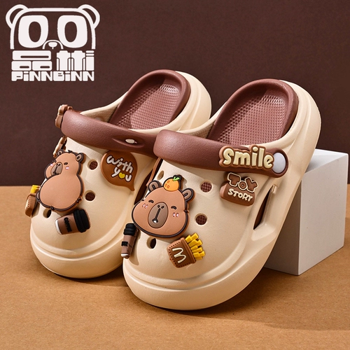 Детские тапочки для мальчиков, летние туфли, нескользящие сандалии, обувь