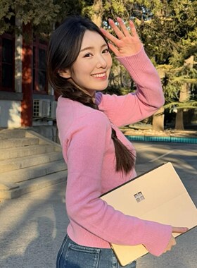 【Chunxi】兔毛/绵羊毛 Mar**小雏菊刺绣V领针织开衫毛衣短外套女