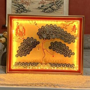 福寿绵延硬币相框diy材料挂画模板 送长辈生日祝寿手工礼品