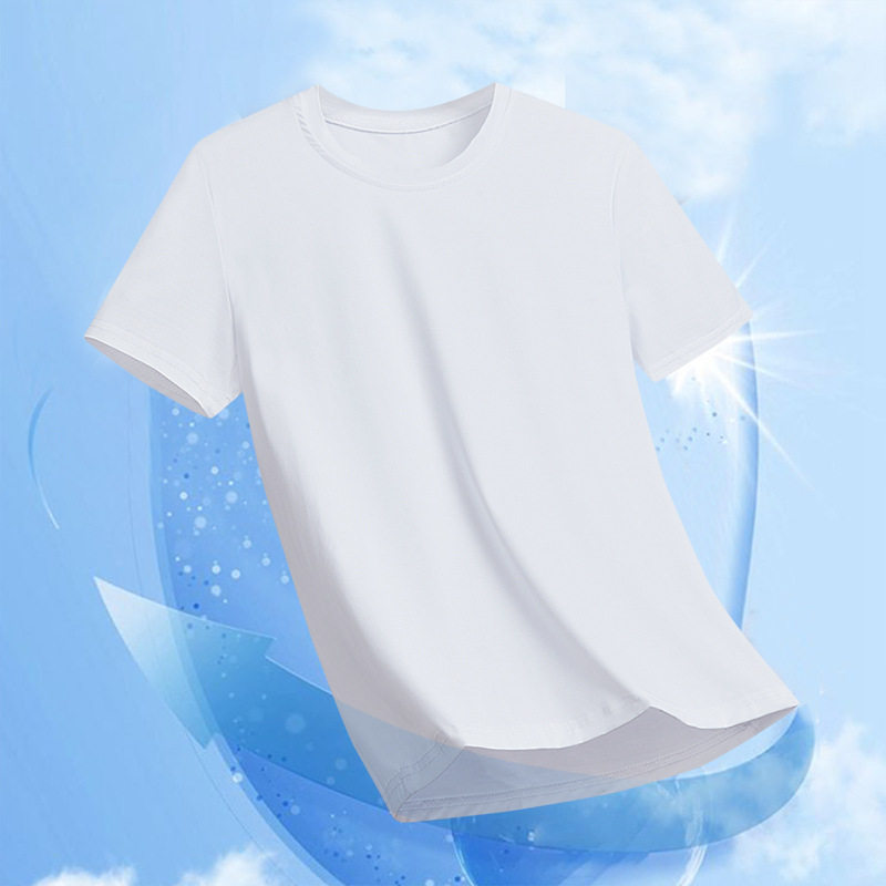 潮牌儿童冰丝短袖夏季中大童男孩速干运动衣服圆领T恤宽松透气薄