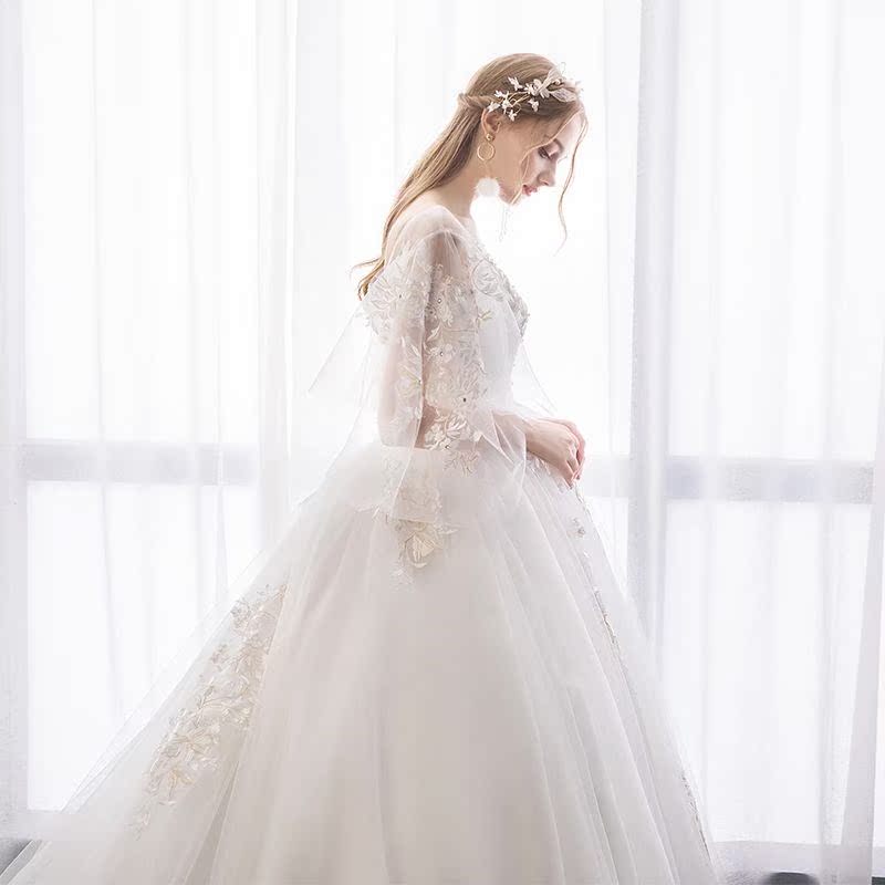 婚纱礼服2019新款显瘦简单公主蓬蓬裙大码新娘敬酒服服长袖春季款|ruв категории Женская одежда, Cвадебные платья, свадебное платье - от Buy2taobao.com для оказания профессиональной услуги покупки агента Taobao
