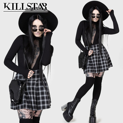吉儿朋克】英国Killstar副牌Kihilist格纹ARTEM高腰纯棉百褶短裙