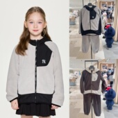25冬款 韩国直邮专柜代购 MLB儿童老花双面绒连帽拉链外套长裤 0156