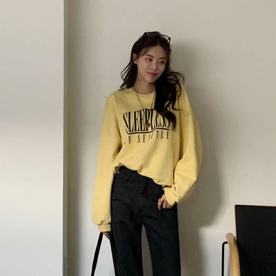 时尚起义sleepless字母卫衣T恤