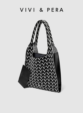 VIVI&PERA 购物袋针织包小众设计大容量手提包女通勤包单肩托特包