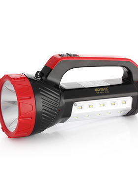 康铭led手电筒户外强光远射手提探照灯充电家用巡逻多功能应急灯