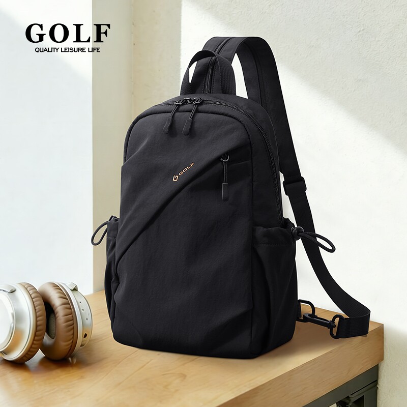 GOLF胸包男士斜挎包男女单肩包手机iPad包骑行户外运动双肩小背包