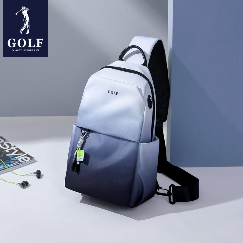 GOLF胸包男士斜挎包女渐变单肩包ipad包运动骑行小背包