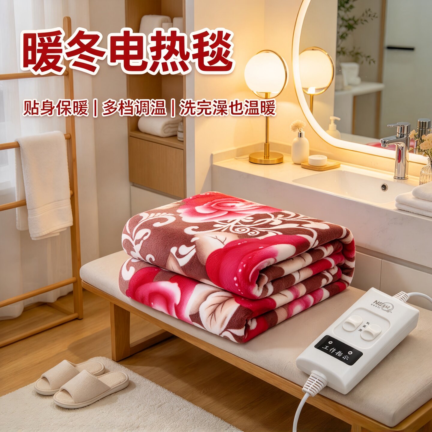 电暖电热毯双人双控定时智能安全防水加热床垫可调温恒温速热