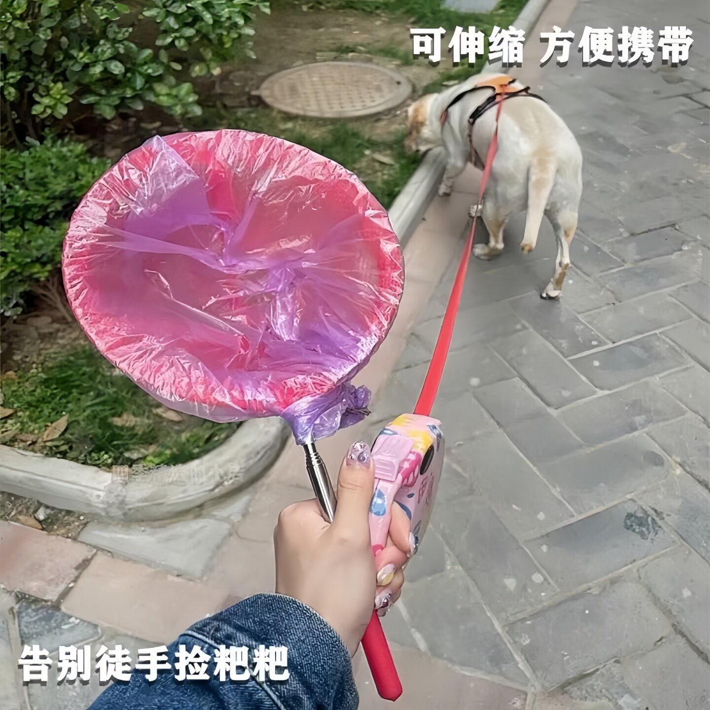 狗狗拉屎网兜接便器拾便器小中大型犬外出遛狗捡屎神器铲屎捡屎袋图片