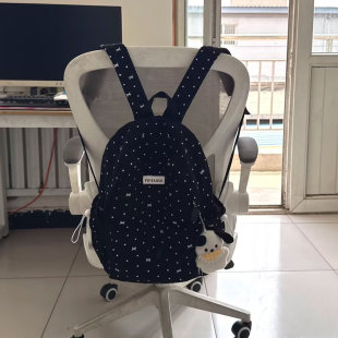 韩国!蝴蝶结波点双肩包包女2026春季新款学生上课大容量百搭背包
