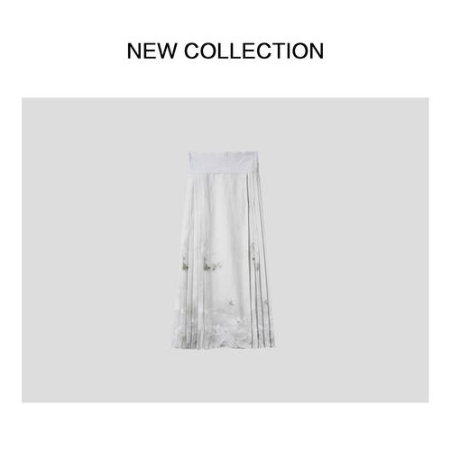 E3F2303X 简约花卉印花百褶裙-2303