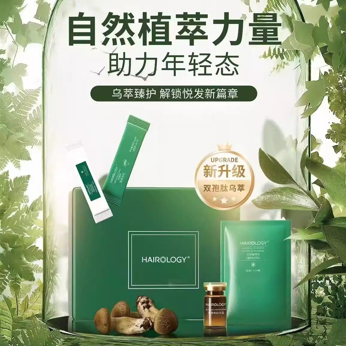 丝域双孢肽乌萃组合妆食同源愈创木香氛酵能黑发乌发升级正品