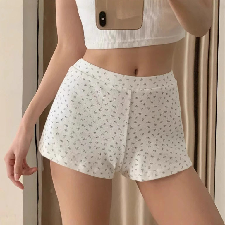 美式辣妹低腰碎花短裤2025夏季新款时尚百搭弹力紧身休闲运动热裤
