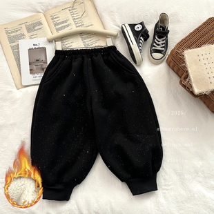 【闪闪惹人爱】儿童冬季加绒加厚水洗棉卫裤韩版灯笼裤男女童百搭