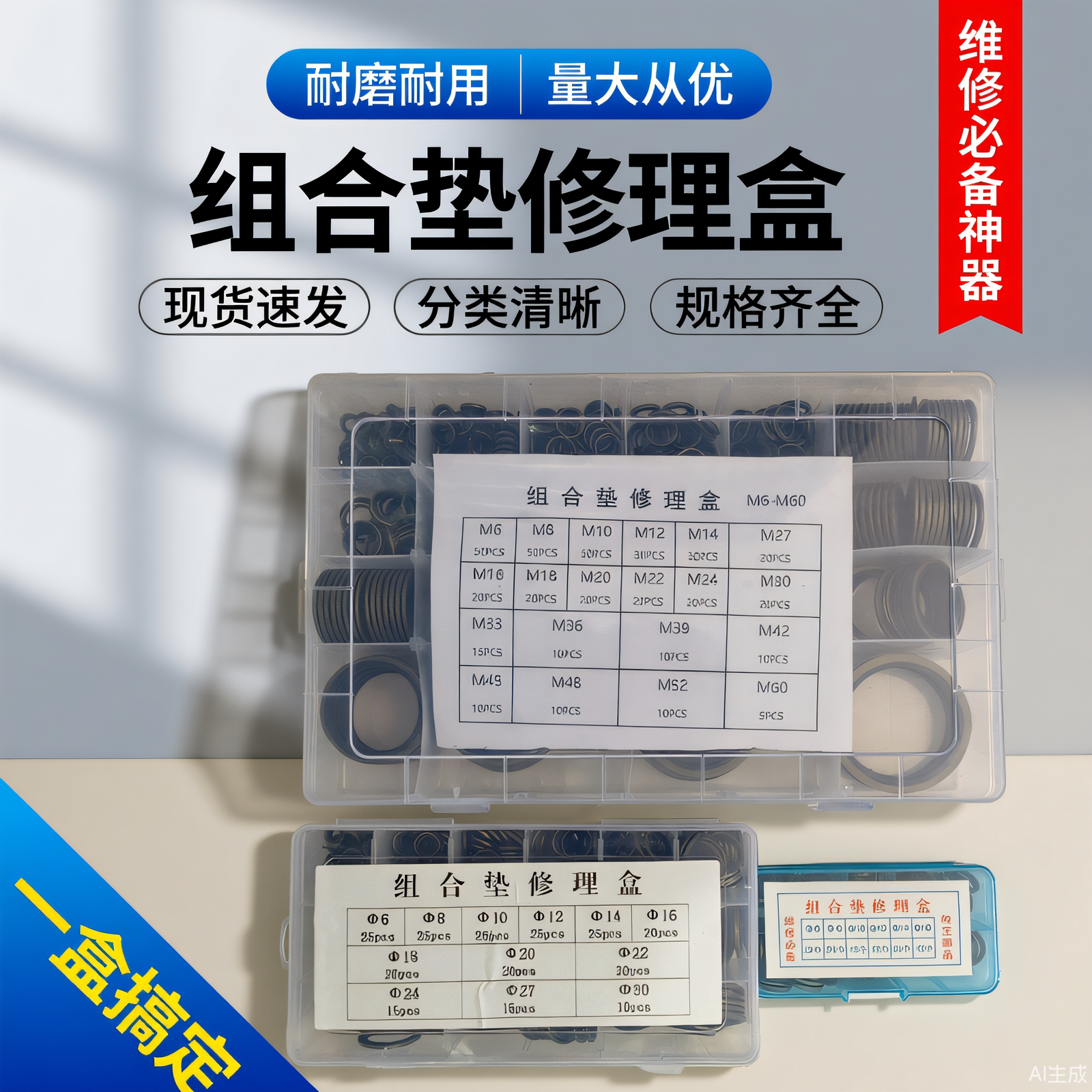 组合垫圈修理套盒耐磨损图片