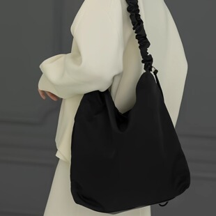 OPAQUE 日本原单外贸手提单肩2WAY荷叶边A4抽绳女包尼龙 2026新款