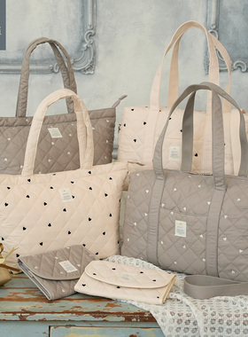 cottoli 2026春夏季新款 日本原单外贸尿布袋 多功能包 刺绣印花