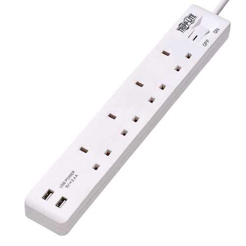 PS4B18USBW【4-OUTLET POWER STRIP WITH USB-A】