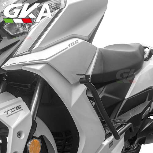适用于光阳X150H150改装保险杆不锈钢护杠铝合金脚踏板射灯支架