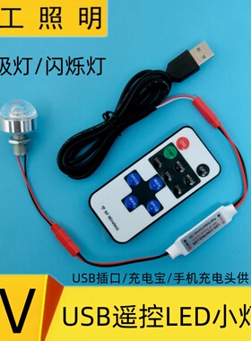 USB带遥控LED灯泡呼吸渐变爆闪烁 DIY手工模型展柜台灯装饰小夜灯